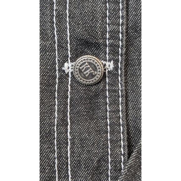 Karl Kani VINTAGE Womens MED Black Denim Cotton Jacket Hip Hop Street Wear USA - Picture 5 of 15